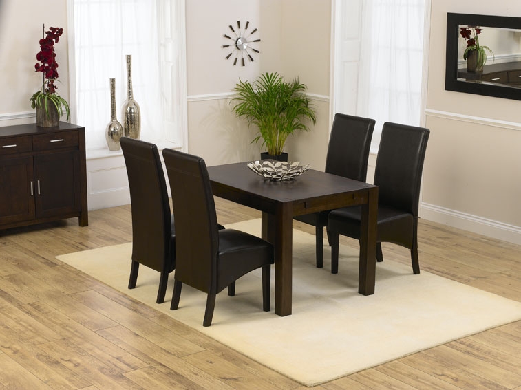 Dark Oak Dining Table 120cm and 4