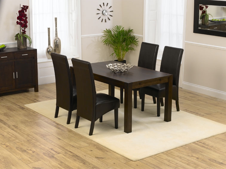 Dark Oak Dining Table 150cm and 4