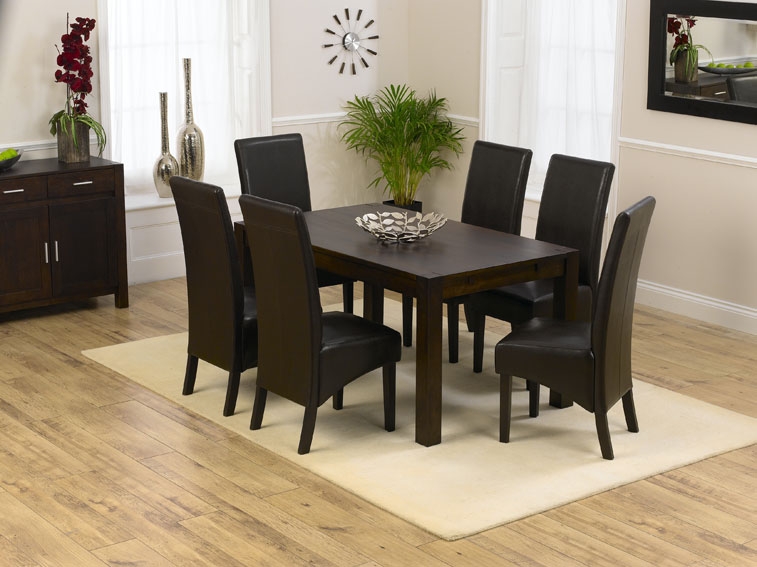 Savanna Dark Oak Dining Table 150cm and 6