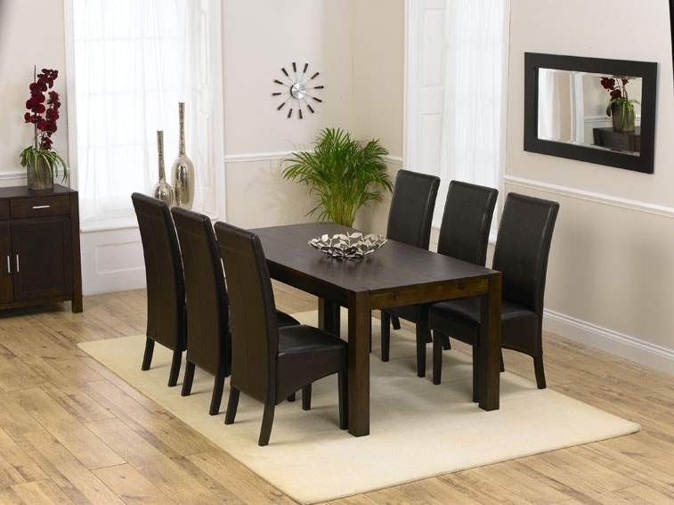 Savanna Dark Oak Dining Table 180cm and 6