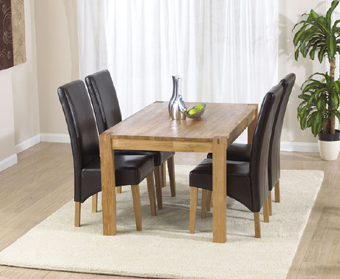 Oak Dining Table - 120cm and 4 Rochelle