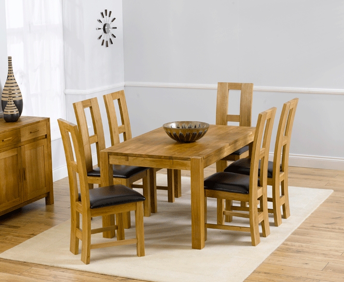 Oak Dining Table - 150cm and 6 Girona