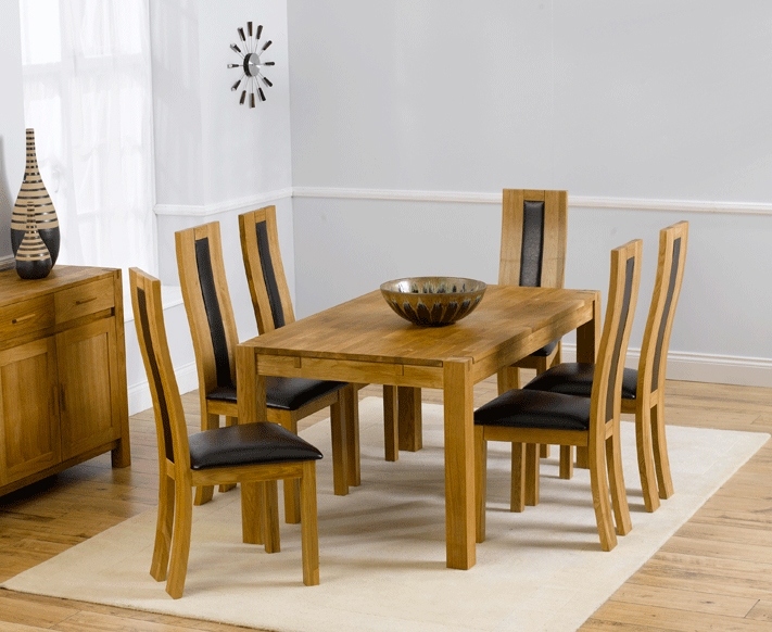 Savanna Oak Dining Table - 150cm and 6 Santander