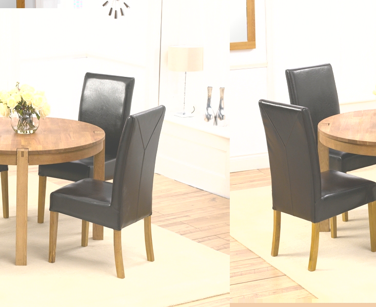 Oak Round Dining Table - 110cm & 4