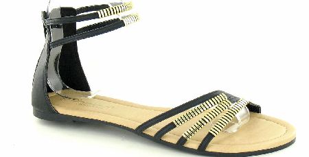 SAVANNAH Black Ankle Strap Sandal