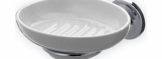 Save On Goods UK Chrome amp; ceramic bathroom soap dish holder. Bath accessory wall mounted