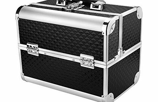 Beauty Cosmetic Jewellery Box/case - Aluminium Make up Vanity Case Cosmetic Bag Jewelry box Nail Saloon case Black