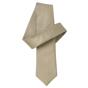 Beige Textured Skinny Pure Silk Tie