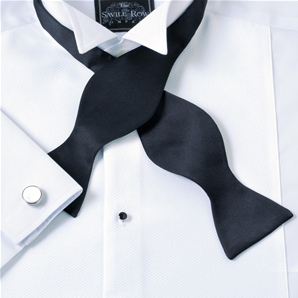 Savile Row Black Self Bow Silk Tie