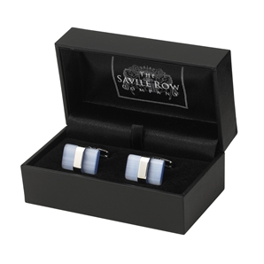 Savile Row Blue Cat` Eye Cufflinks