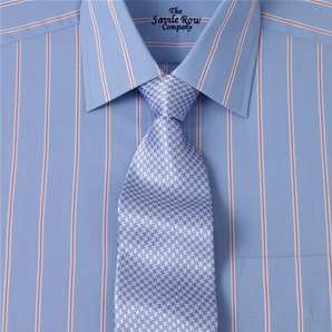 Savile Row Blue Cotton Stripe Shirt