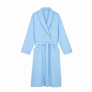 Savile Row Blue Cream Satin Striped Dressing Gown