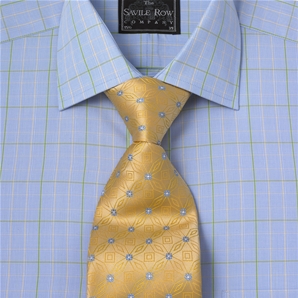 Savile Row Blue/Gold Prince of Wales Check Shirt