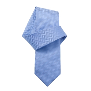 Savile Row Blue Herringbone Pure Silk Tie