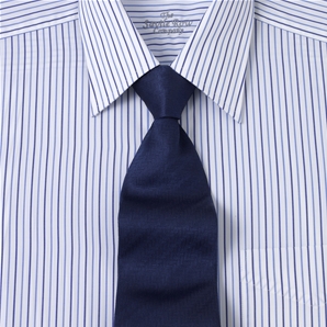 Blue Navy Striped Pointed Collar Business Shirt