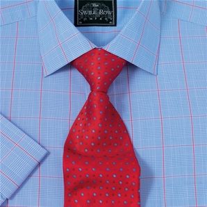 Savile Row Blue/Red Prince of Wales Check Shirt