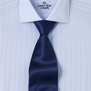 Savile Row Blue Satin Stripe Cutaway Collar Fitted Shirt