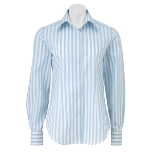 Savile Row Blue White Bold Stripe Women` Shirt
