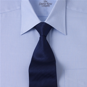 Savile Row Blue White Dobby Fine Check, Pointed Collar Shirt