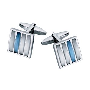 Savile Row Blue/White Stripe Cufflink