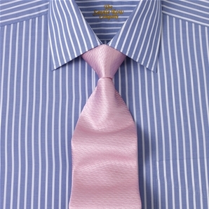 Savile Row Blue White Stripe Four Fold Superfine 300 Business Shirt