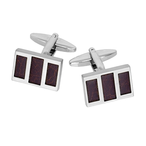 Savile Row Brown Stripe Rectangle Cufflink