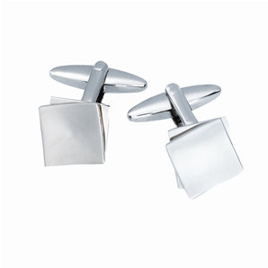 Savile Row Brushed Metal Square Cufflink