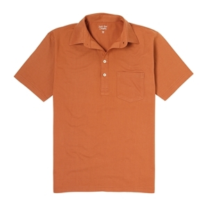 Burnt Dark Orange Soft Collar Polo Style T-Shirt