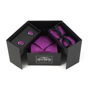 Savile Row Cerise Boxed Tie-Cufflink-Handkerchief Set