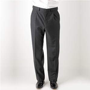Charcoal Chalk Stripe Two-Button Classic Suit Trousers