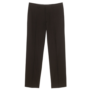 Chocolate Flat-Front Twill Trousers