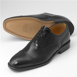 Savile Row Classic Black Semi-Brogue Shoe