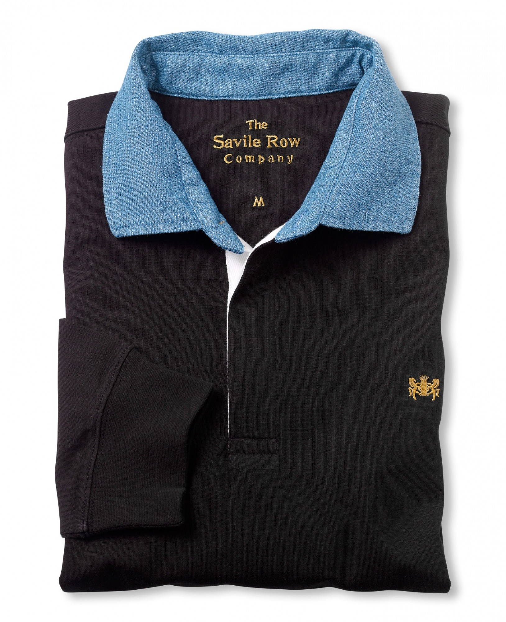 Savile Row Co. Black Heavy Cotton Jersey Rugby Shirt XXXL