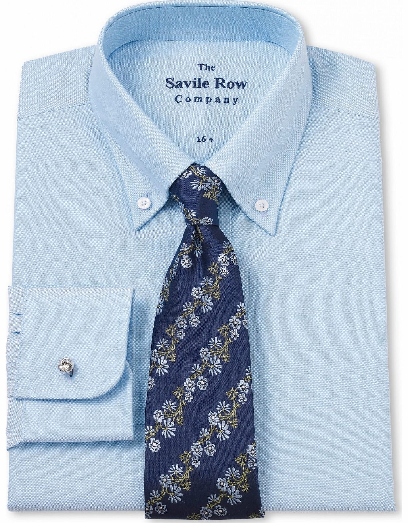 Savile Row Company Blue Oxford Button Down Slim Fit Shirt 17``