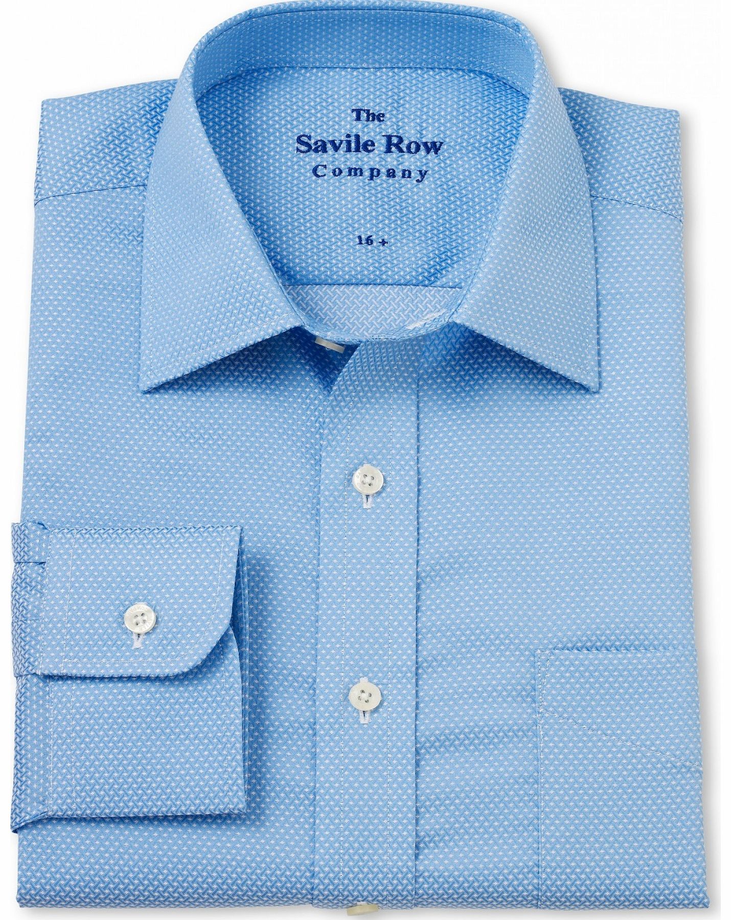 Blue White Micro Check Classic Fit Shirt in Gift