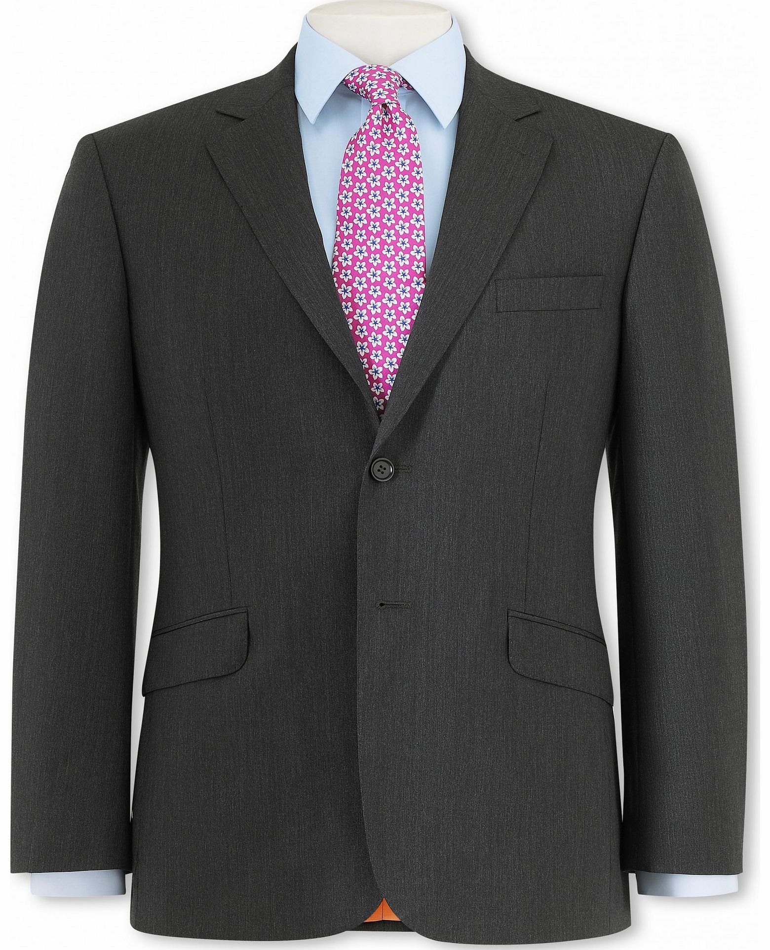 Grey Herringbone Suit Jacket 40`` Long