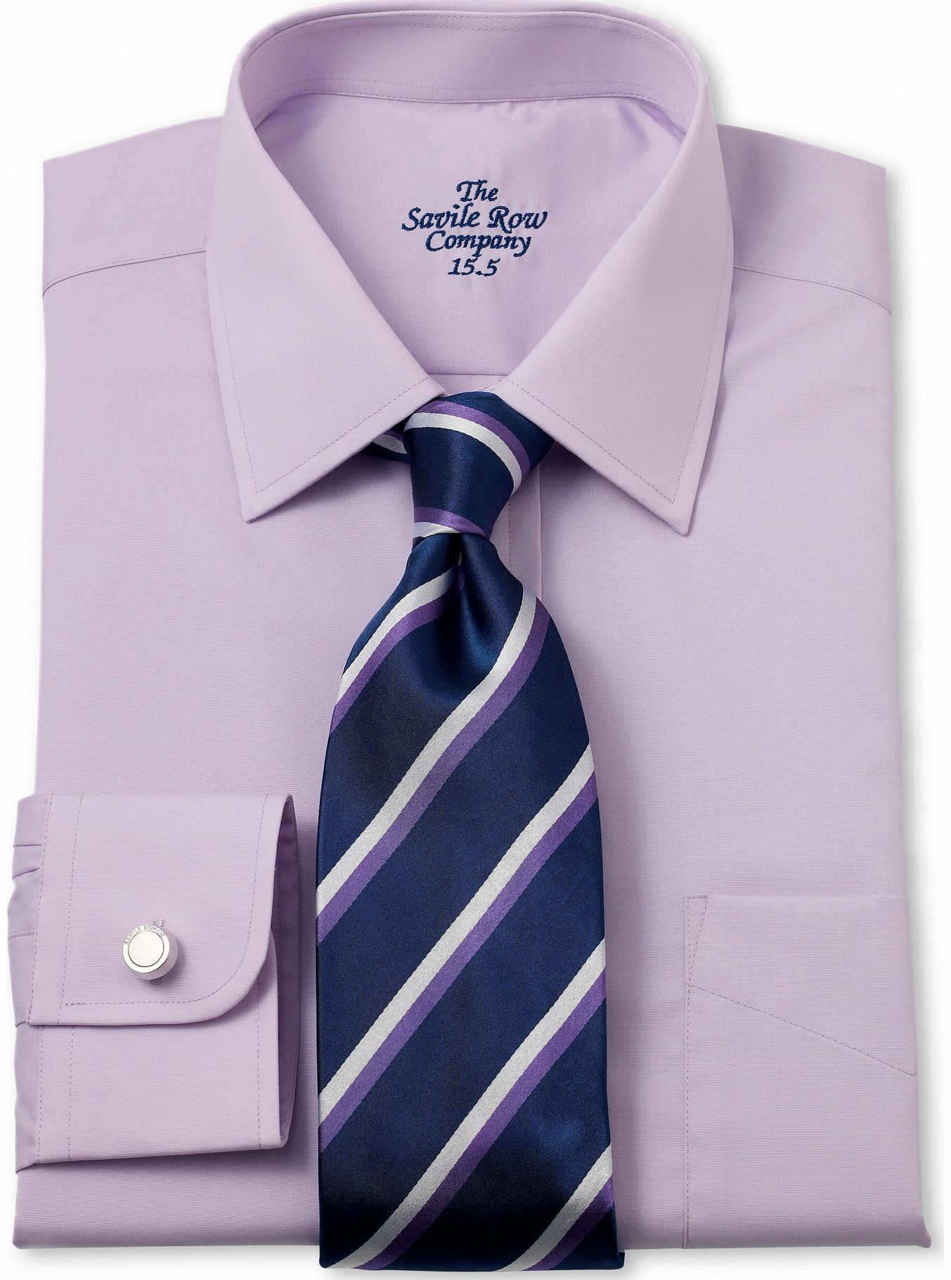 Savile Row Company Lilac Poplin Classic Fit Shirt 15 1/2``