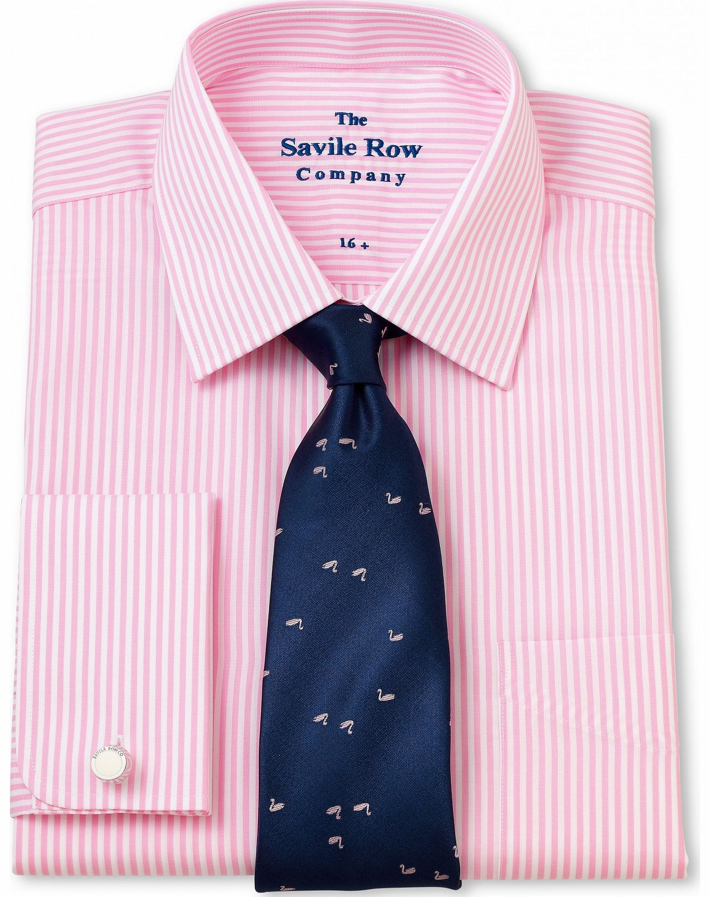 Savile Row Company Pink White Bengal Classic Fit Shirt 19 1/2``