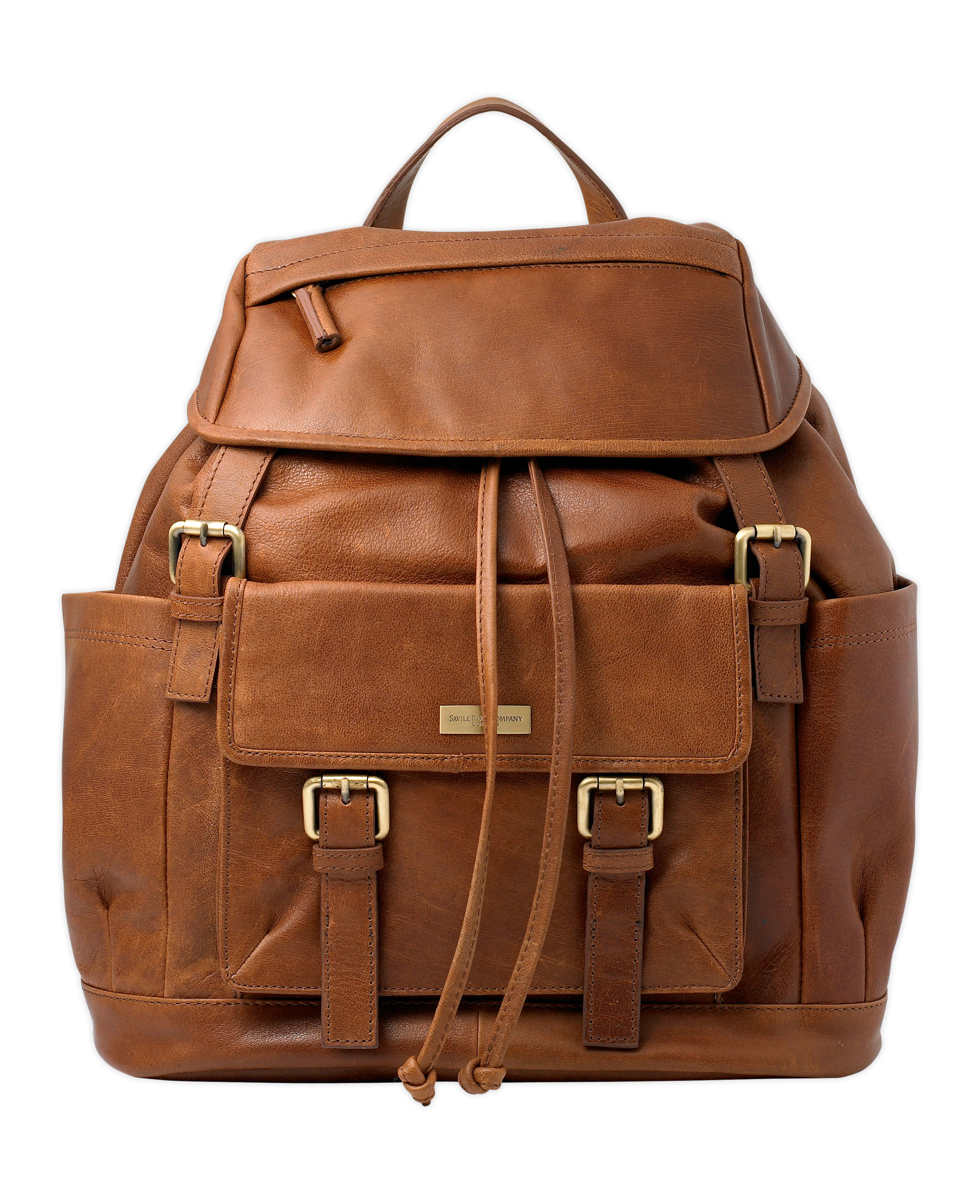 Savile Row Company Tan Leather Rucksack
