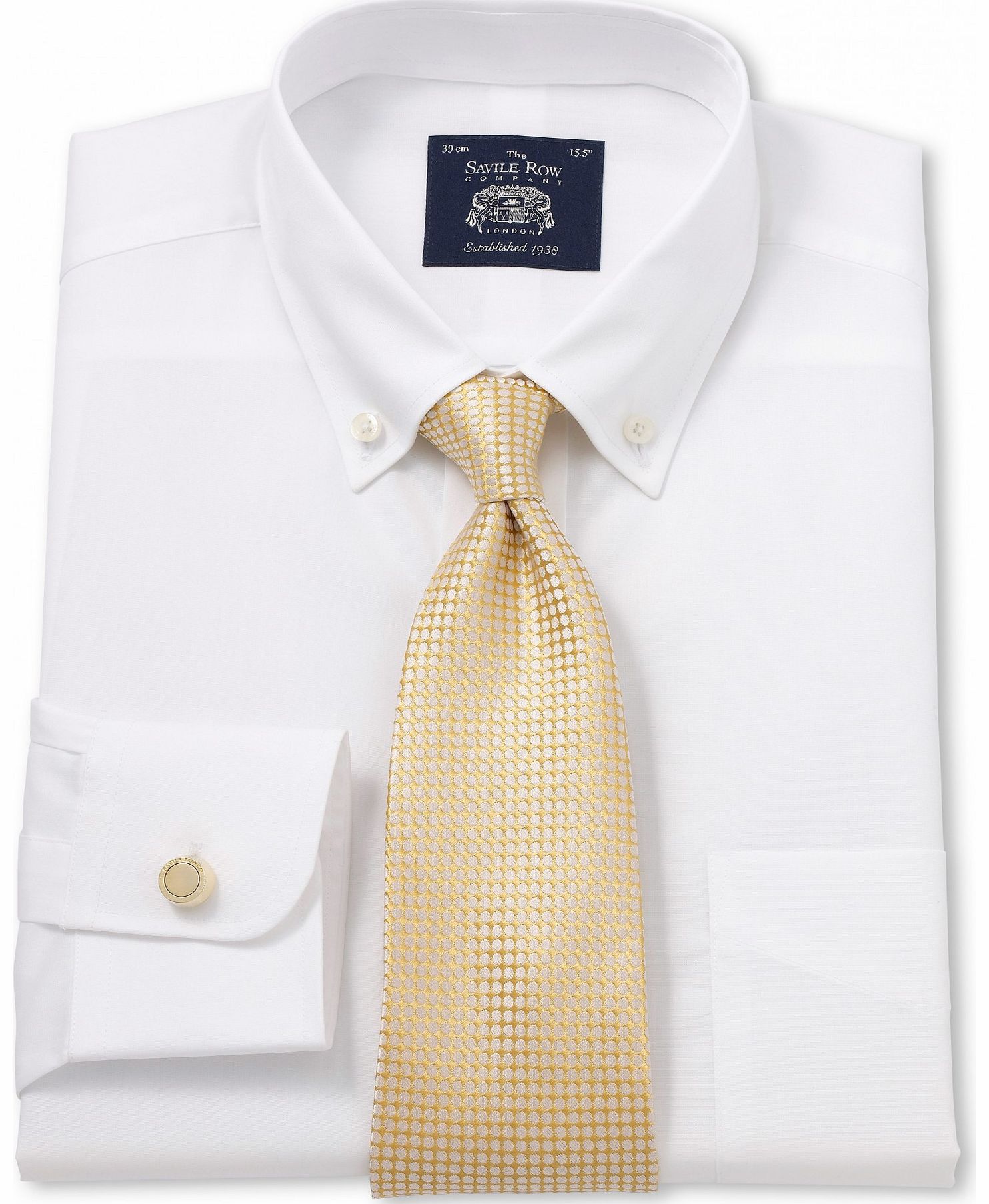 Savile Row Company White Button Down Classic Fit Shirt 15 1/2``