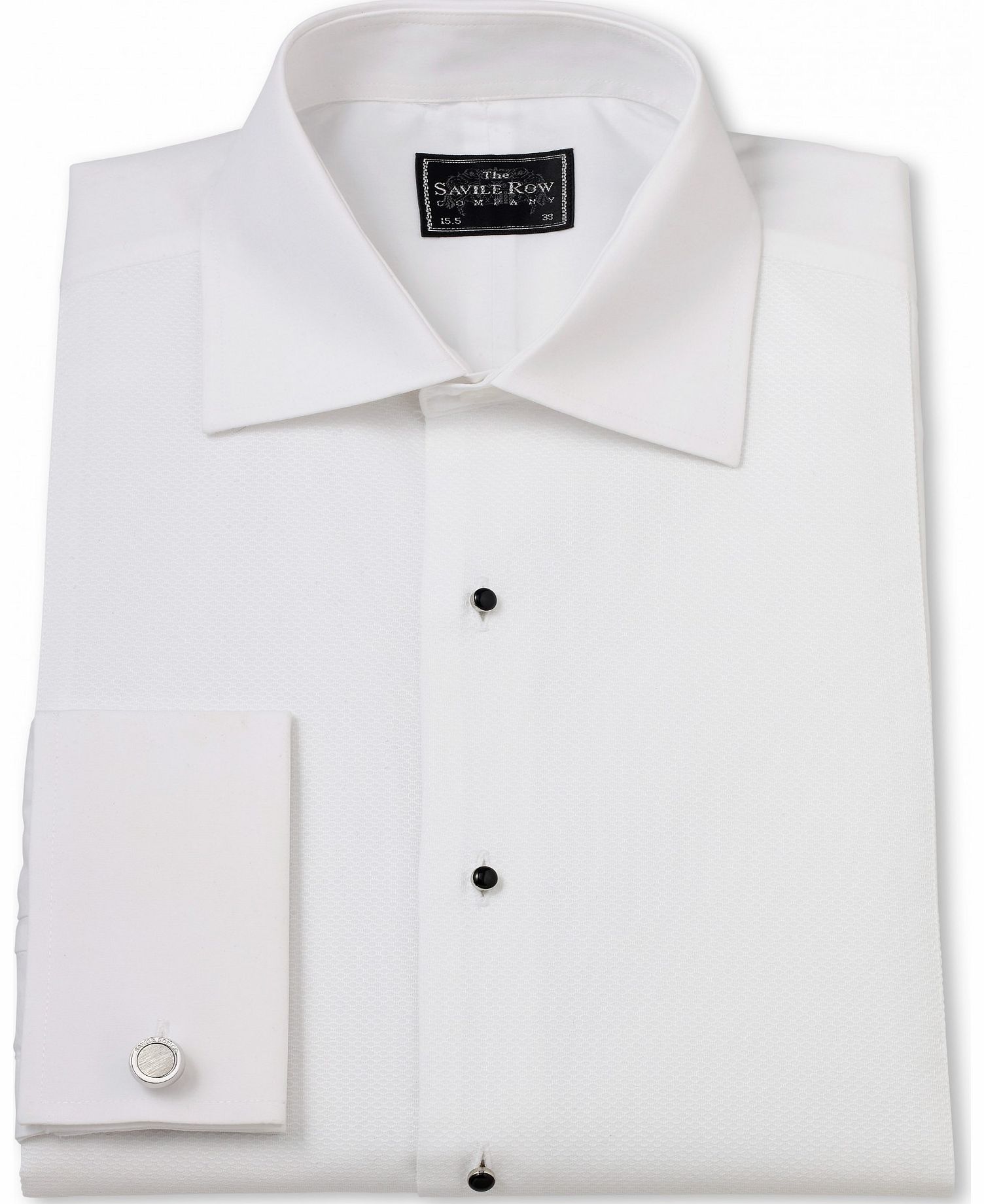 Savile Row Company White Marcella Bib Front Slim Fit Evening Shirt