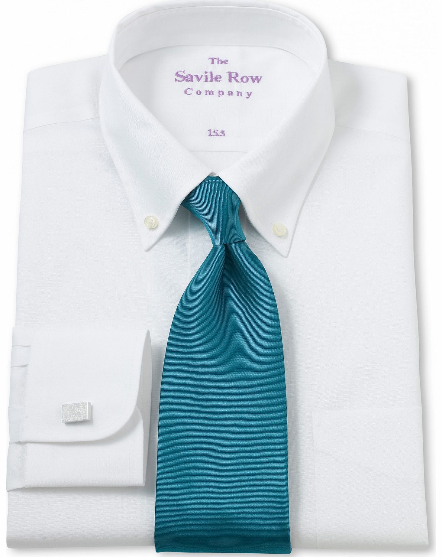 Savile Row Company White Non Iron Button Down Classic Fit Shirt 15