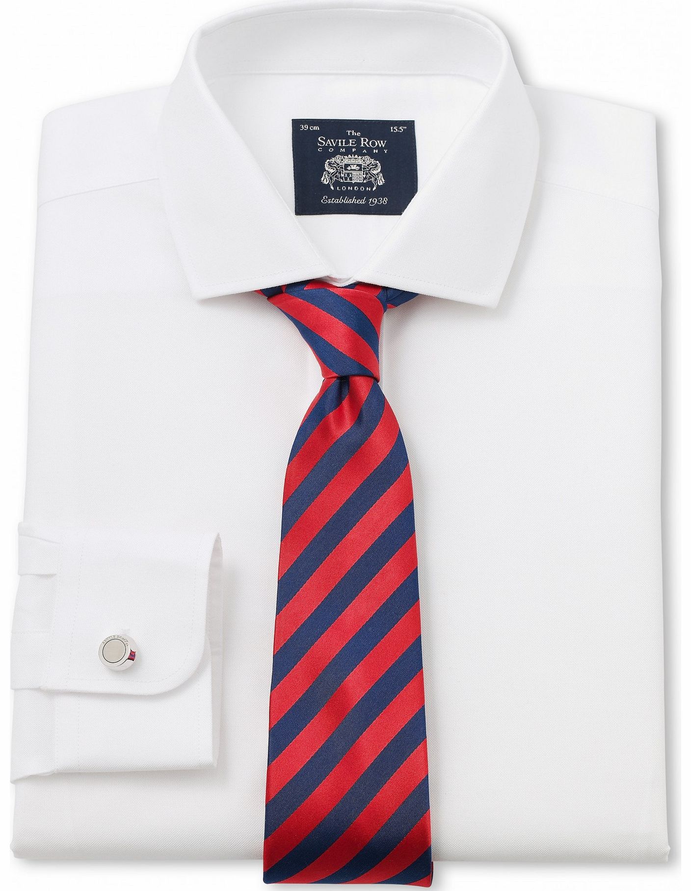 Savile Row Company White Pinpoint Extra Slim Fit Shirt 16`` Double
