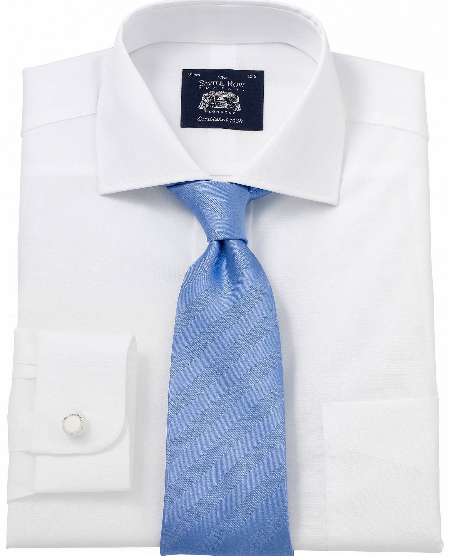 Savile Row Company White Poplin Classic Fit Shirt 15`` Single