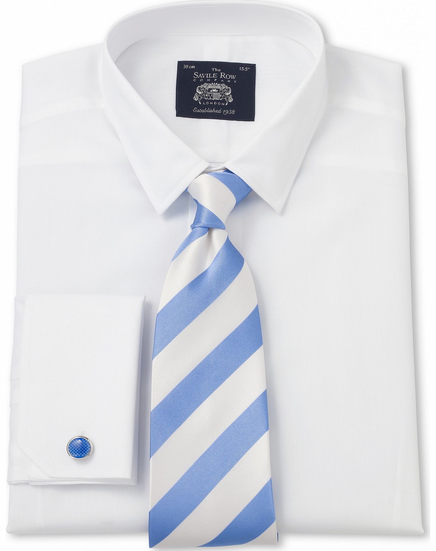 Savile Row Company White Poplin Extra Slim Fit Shirt 17``