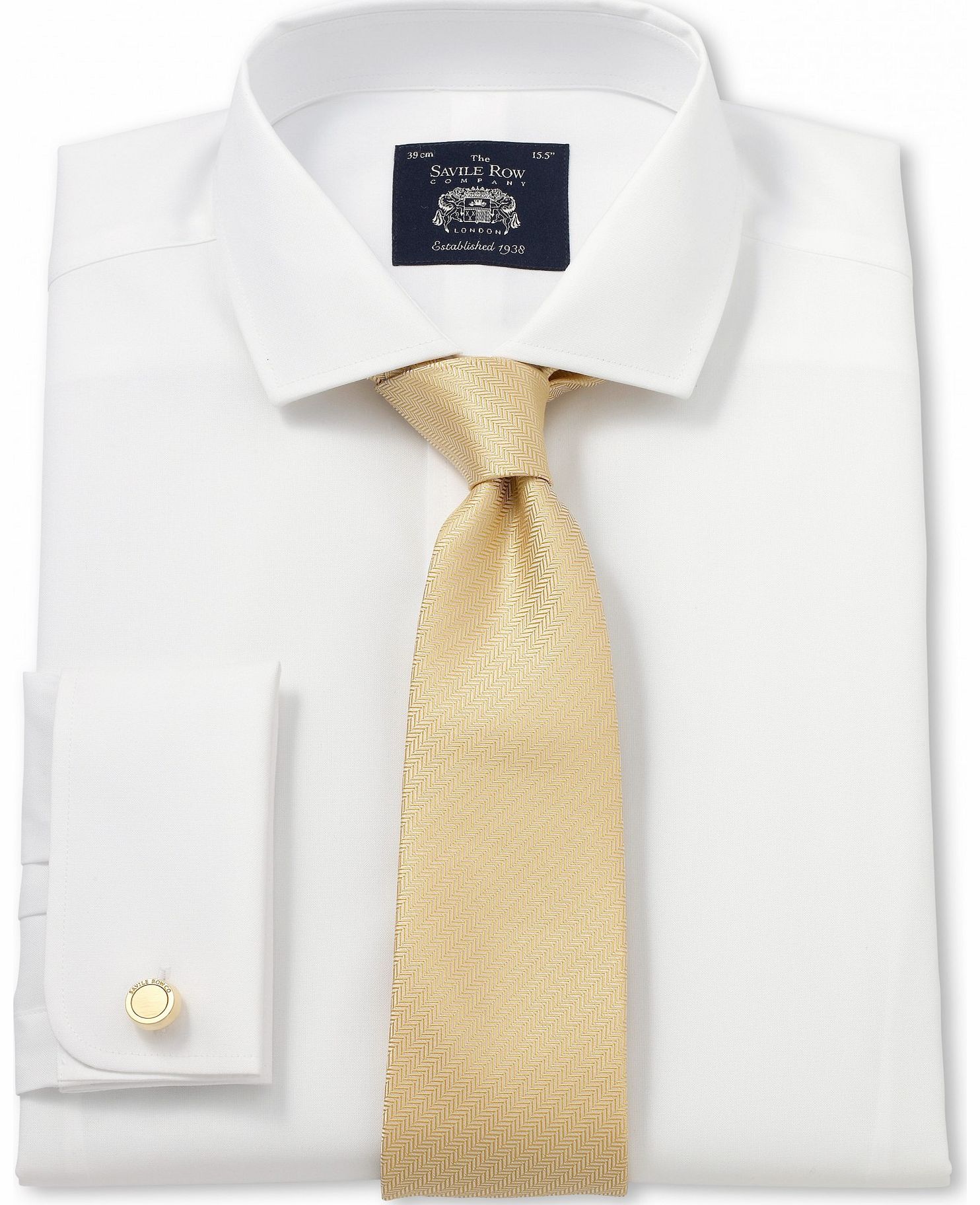 Savile Row Company White Poplin Non Iron Extra Slim Fit Shirt 14