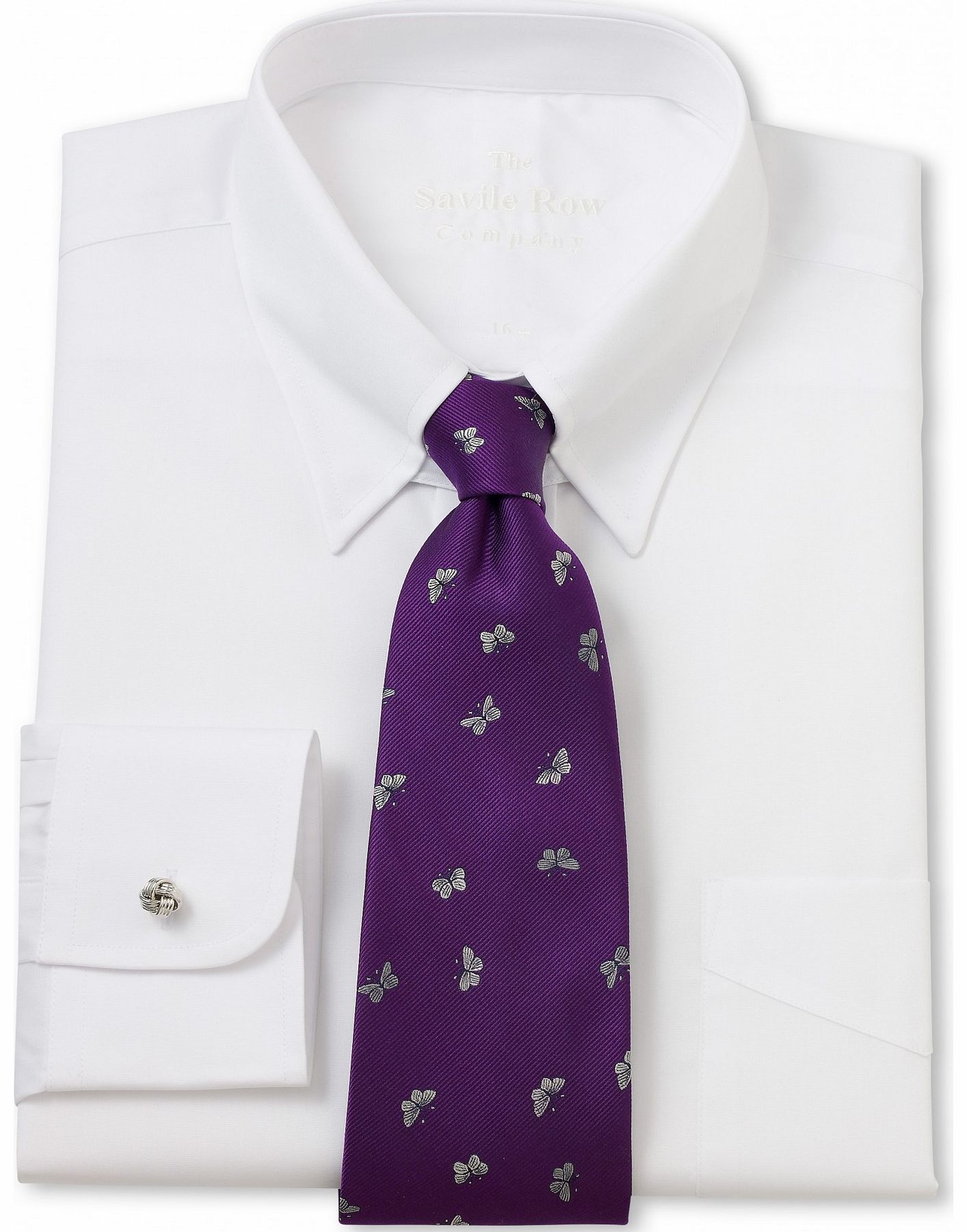 Savile Row Company White Poplin Tab Collar Classic Fit Shirt 18