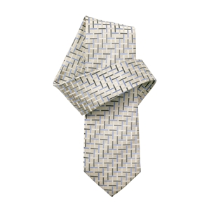 Cream/Blue Cross Pure Silk Tie