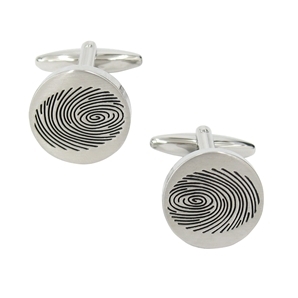 Savile Row Finger Print Round Cufflinks