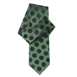 Savile Row Green Black Spotted Pure Silk Tie